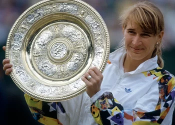 Steffi Graf after winning womens singles final Wimbledon July 4 1993