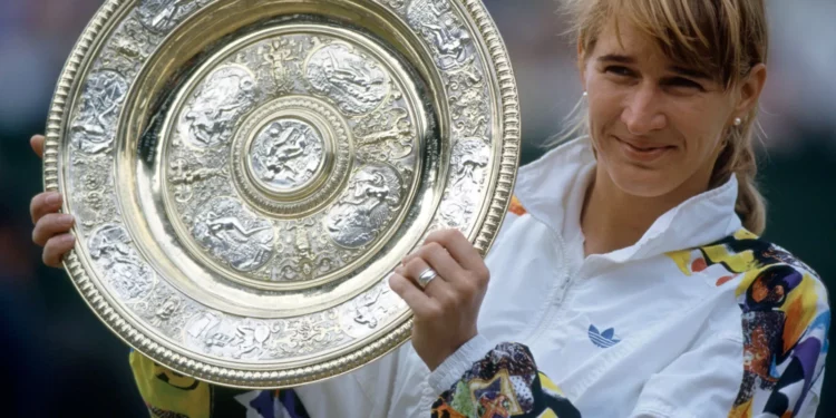 Steffi Graf after winning womens singles final Wimbledon July 4 1993
