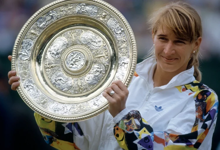 Steffi Graf after winning womens singles final Wimbledon July 4 1993